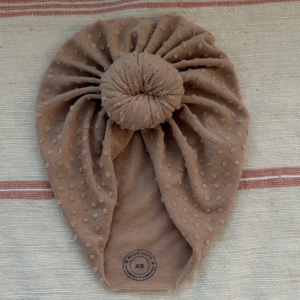 Khaki Baby Girl Knotted Turban Hat